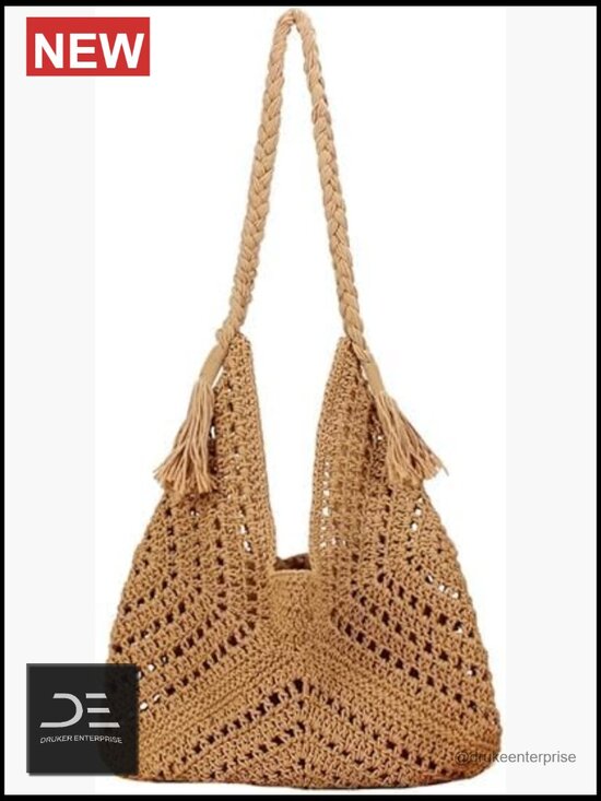 Handbags - Large Woven Straw Tote Beach Bag Shoulder Handbag Hobo Purse